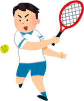 テニスをプレーする男性のイラスト